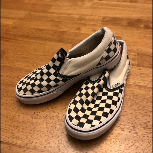 vans youth checkerboard slip on